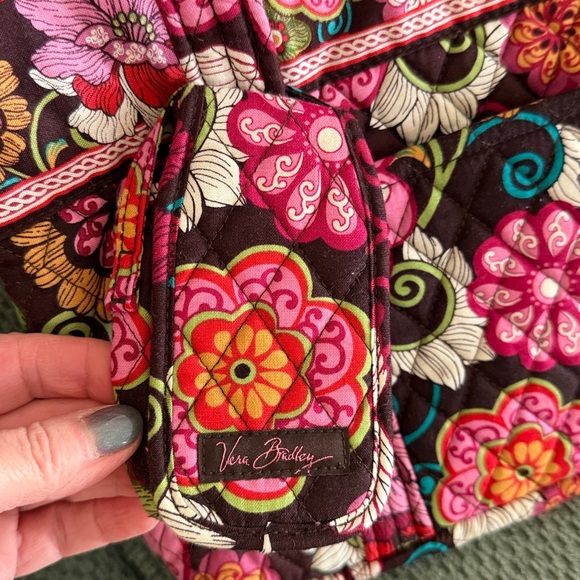 Vera Bradley Floral Pink and Brown Women's Small Tote - Picture 2 of 3